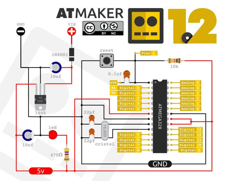 Esquema ilustrado Arduino standalone